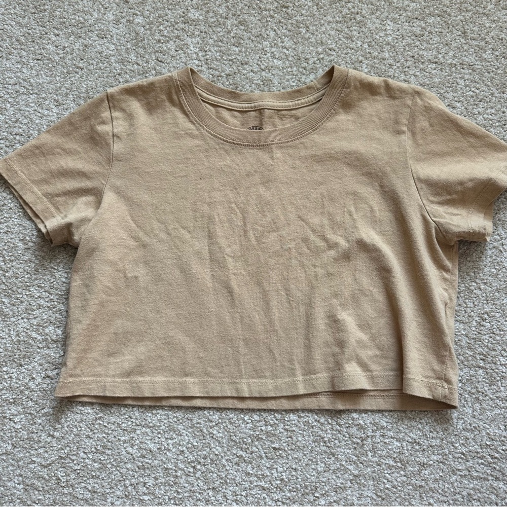 Tan Urban Outfitters Cropped Tee